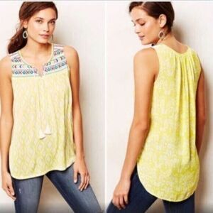 Anthropologie One September yellow tank to…